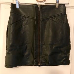 Faux Leather High-waisted Mini Skirt